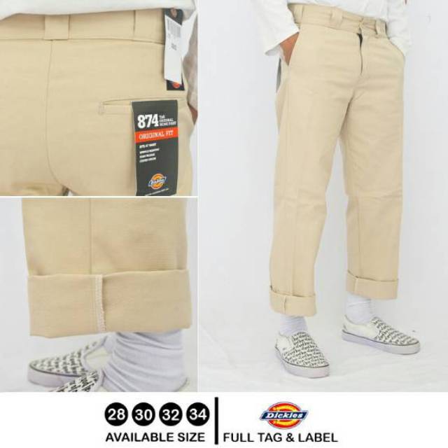 CELANA DICKIES 874 CREAM KREM MIROR 1:1 WORK PANTS CHINO STANDAR CINO KOTAK CINOS BAHAN KERJA KANTOR