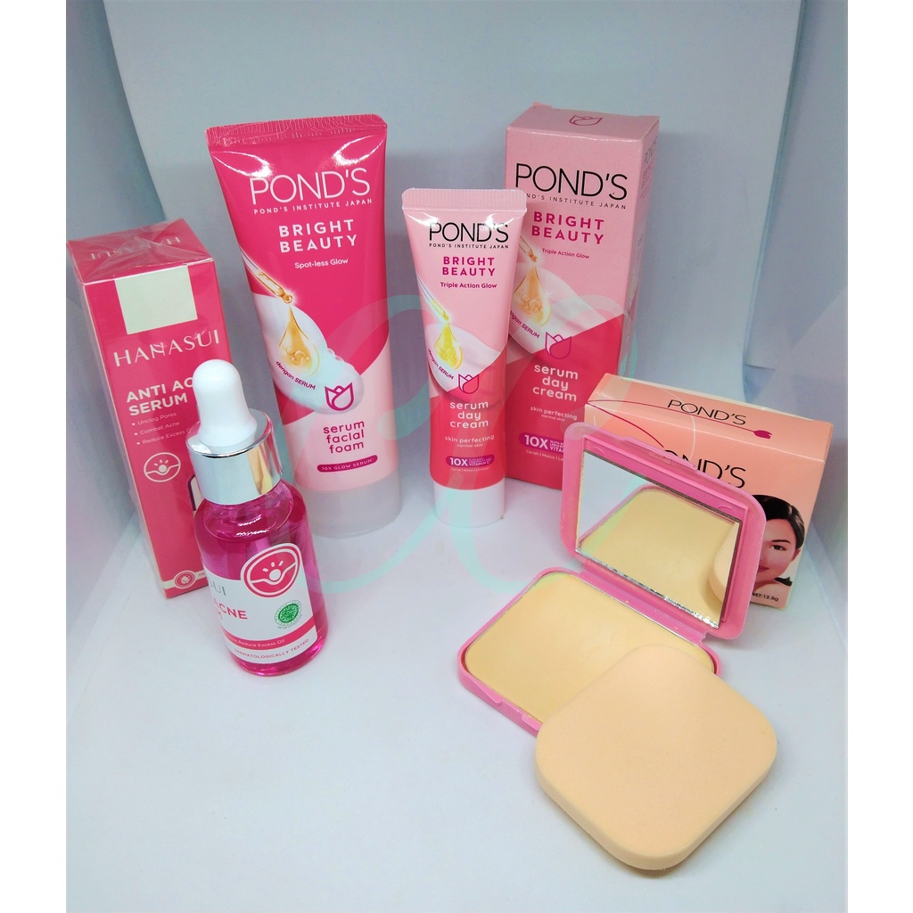 Hurd Store Paket Terlaris 4 IN 1 POND'S - Pelembab Cream Pond's White Beauty 20g Dan Facial Foam Pon