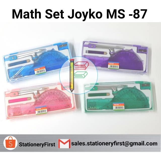 Jangka Set Paket Penggaris Busur Segitiga Jangka Joyko Math Set MS-87