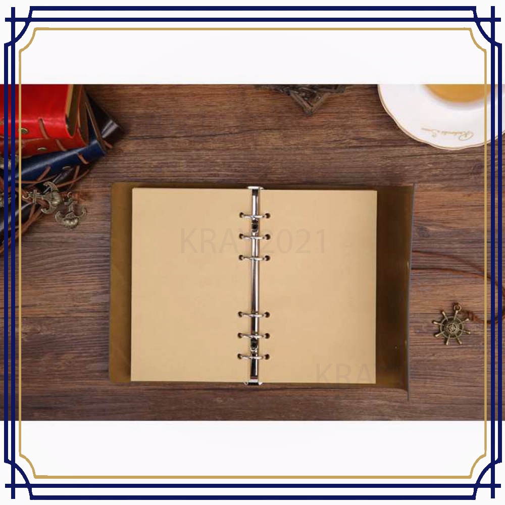 Buku Catatan Binder Kulit Retro Compass Kertas A5 - ZB045