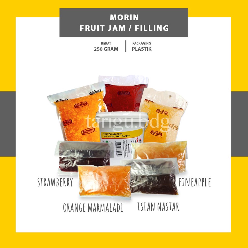 SELAI BUAH MORIN 250GR - ISI NASTAR - SIRUP MINUMAN JERUK - BREAD FILLING NANAS - FILLING STRAWBERRY