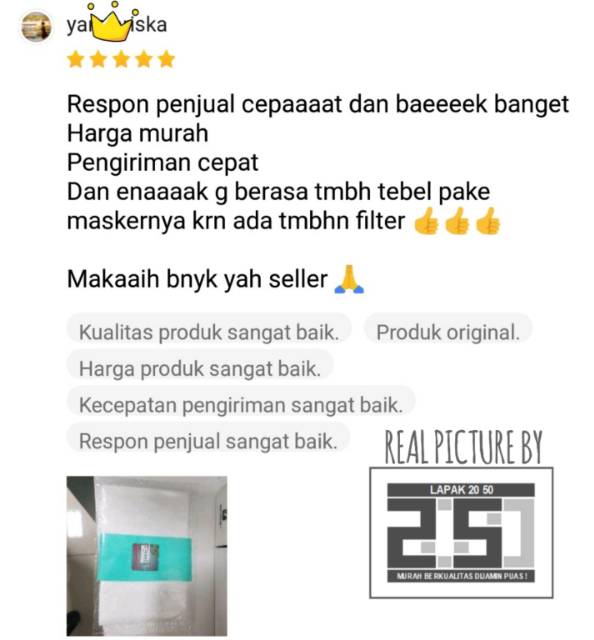 MASKER KAIN 3 LAPIS PREMIUM FILTER ANTI VIRUS REFILL KAIN NON WOVEN ISI 10 HYGIENEZ MURAH PM 2.5