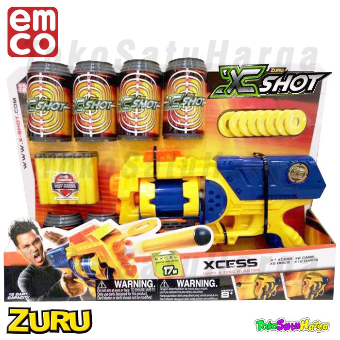 Mainan Pistol Mirip Nerf Emco Zuru X shot XCESS Blaster Ori