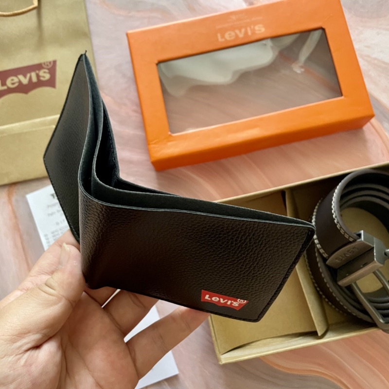 LEVIS LEVI’S WALLET &amp; BELT SET / LEVIS BELT &amp; WALLET SET / DOMPET LEVIS / SABUK LEVIS