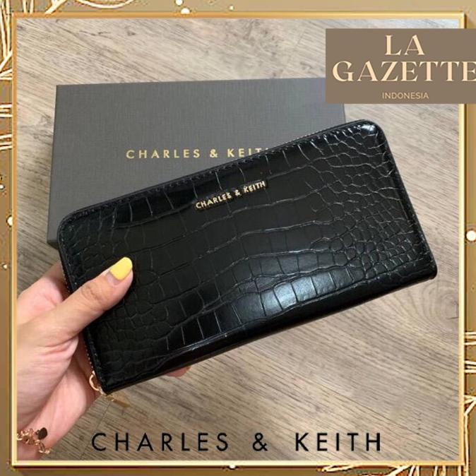 dompet cnk charles and & keith ori original murah ck wallet croco blac termurah