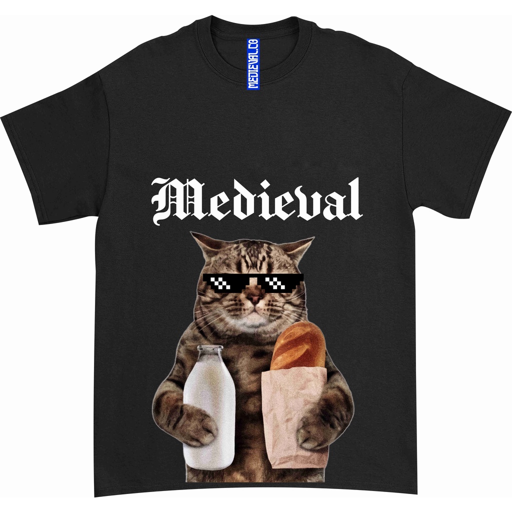 Kaos Baju Streetwear ADLV CAT SERIES BREAKFAST FACE BOX OVERSIZE VINTAGE | TSHIRT BLACK | Rap tee | 