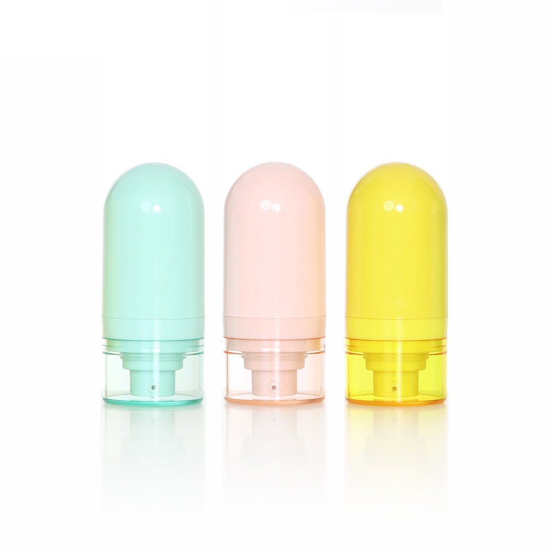 15ml Botol Lotion Tuang Vakum Warna Macaron Portabel/Botol Kosong Terbalik Vakum Lucu Untuk Kosmetik Travel Wadah Essence