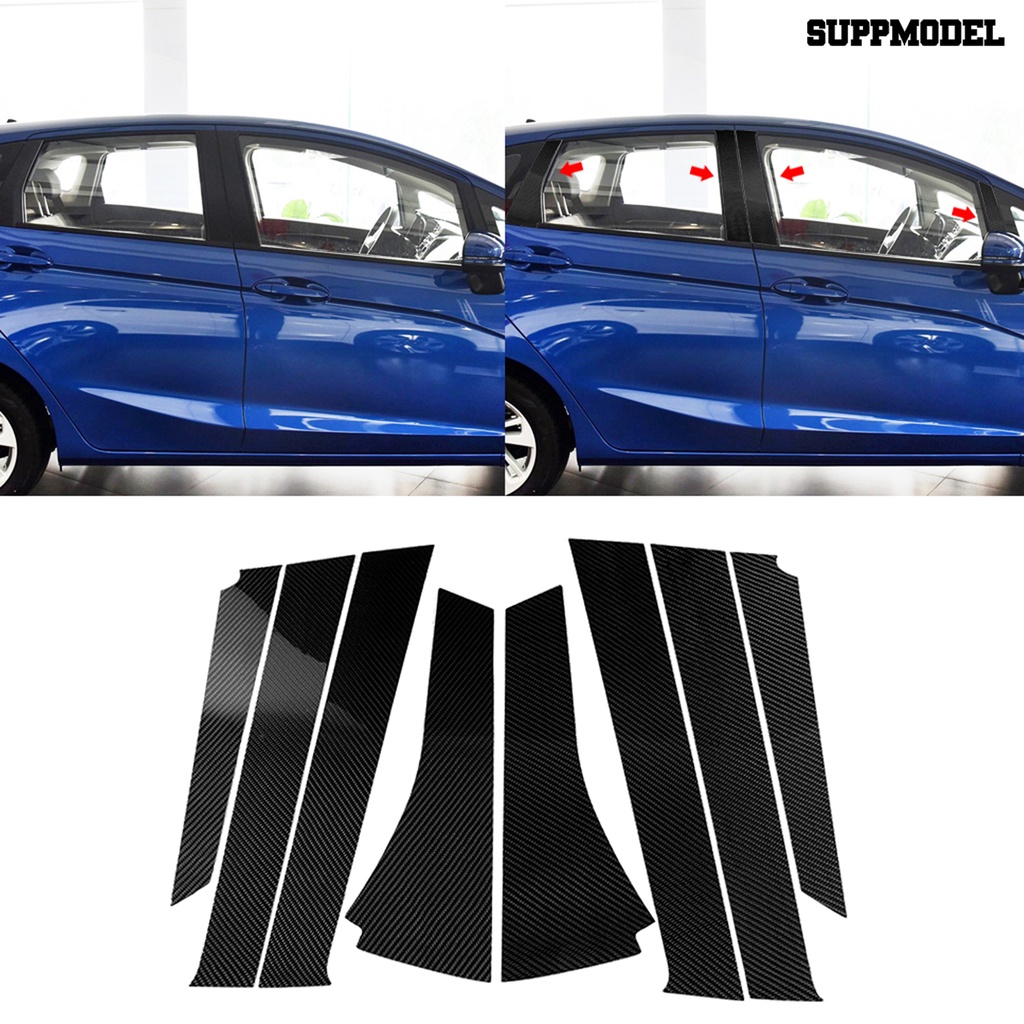 8pcs Stiker B-Pillar Dekoratif Untuk Honda FIT JAZZ GK5 3rd GEN 2014-2018