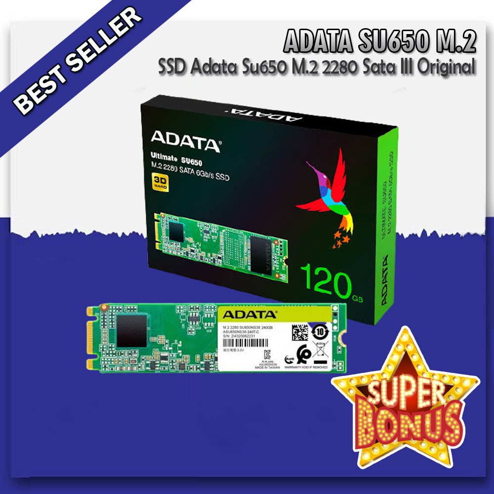 ADATA M.2 SU650 SSD 120GB ULTIMATE M2 2280 Windows Nand Flash 3D TLC