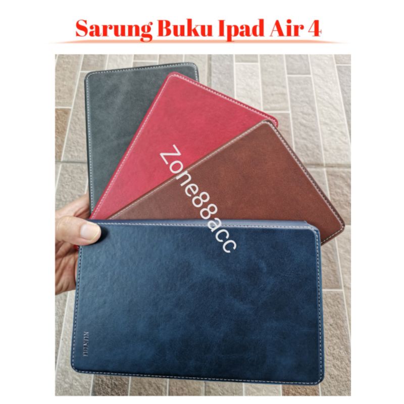 Sarung Buku Ipad Air 4 Air4 Leather Case Flip Cover Casing Folio Book Softcase Silicon Pelindung Dompet Kulit Tempat Pen slot kartu