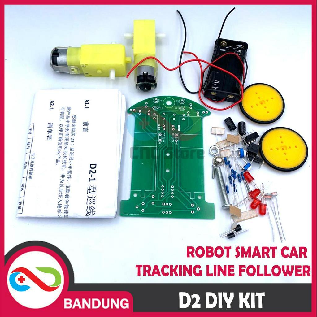 D2-1 DIY KIT SMART CAR TRACKING LINE FOLLOWER LM393 DUAL MOTOR