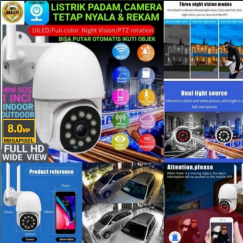 IP CAM CCTV OUTDOOR 8MP SPEED DOME V380 360 DERAJAT PTZ WIRELESS