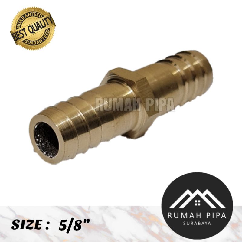 Nepel sambung 5/8" / sambungan selang 5/8” - KUNINGAN