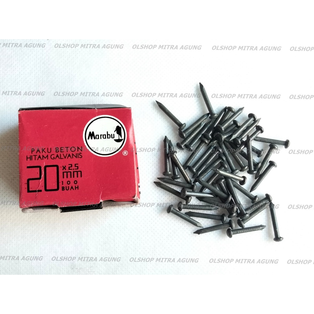 OLS Paku Beton Hitam Marabu 100 Pcs 20mm 2cm Paku Tembok 20mm 2cm