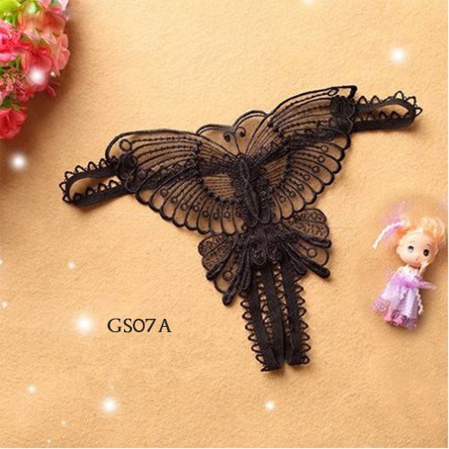 [SIAP KIRIM] CELANA DALAM SEXYG-STRING OPEN CROTCH KUPU-KUPU HITAM GS07A