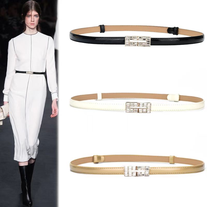 (Hello Girl) YD15 Ikat Pinggang Wanita Polos Thin Belt Korea Import