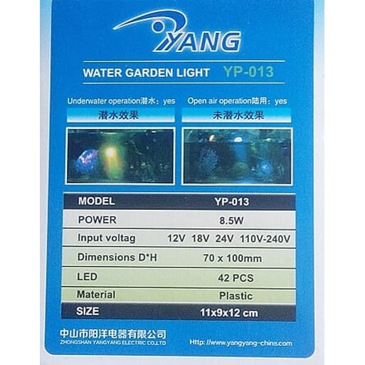 LAMPU SOROT DALAM AIR YANG YP-013 LED WATER GARDEN LIGHT LAMPU KOLAM