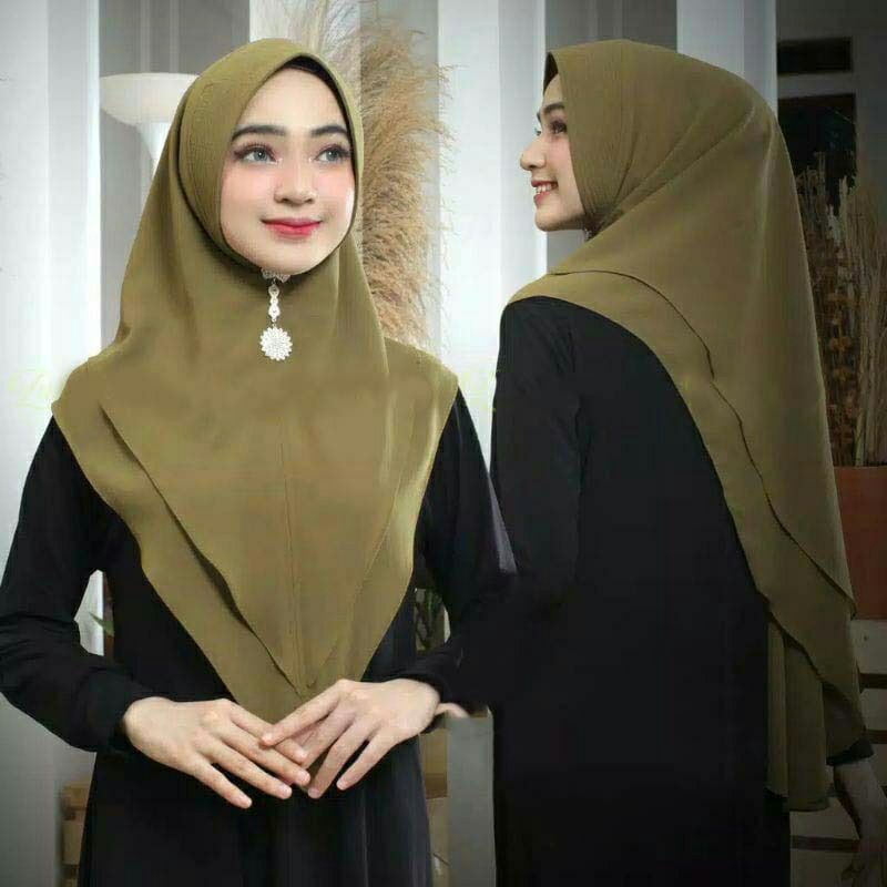 Khimar LV Dua Layer Mini Kerudung Instan LV Mini Hijab Dua Layar Mini