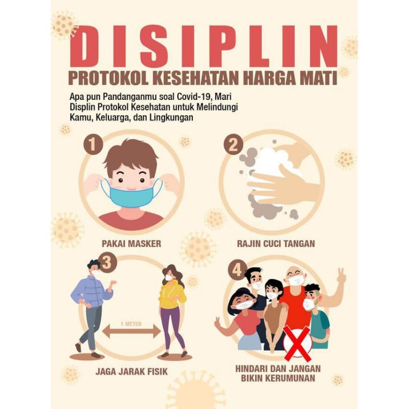 

sign rambu sticker disiplin cuci tangan protokol