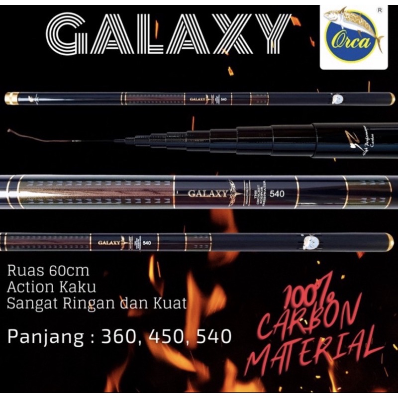 Joran Tegek Carbon Orca Galaxy 360 450 540 Kaku Ringan