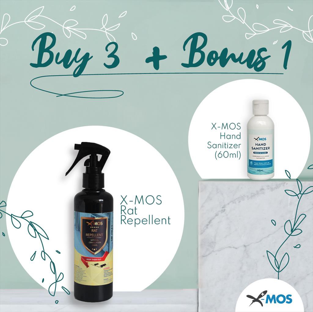 Paket XMOS 3 Rat repellent 250 ml pengusir tikus untuk kap mobil