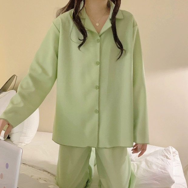 BAJU TIDUR WANITA SETELAN BAJU TIDUR WANITA BAJU TIDUR PIYAMA BAJU TIDUR WANITA DEWASA PAKAIAN TIDUR WANITA BAJU TIDUR WANITA LENGAN PANJANG PIYAMA BAJU TIDUR MURAH PIYAMA PANJANG PIYAMA LENGAN PANJANG BAJU TIDUR KOREA PIYAMA KOREA SENA SLEEPWEAR HIJAU-7
