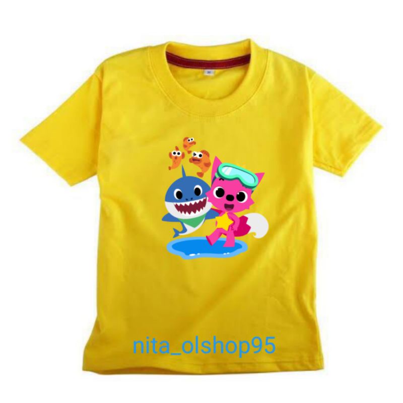 baju pinkfong babyshark kaos anak