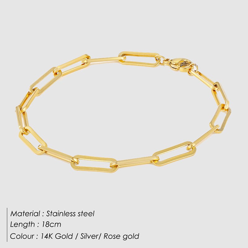 ELEGANTKalung KL197 Choker &amp; Gelang GL82 Bracelet Stainless Steel anti Karat tahan karat Premium Fashion Wanita Kalung Simpel Elegant / BB / DELUNA