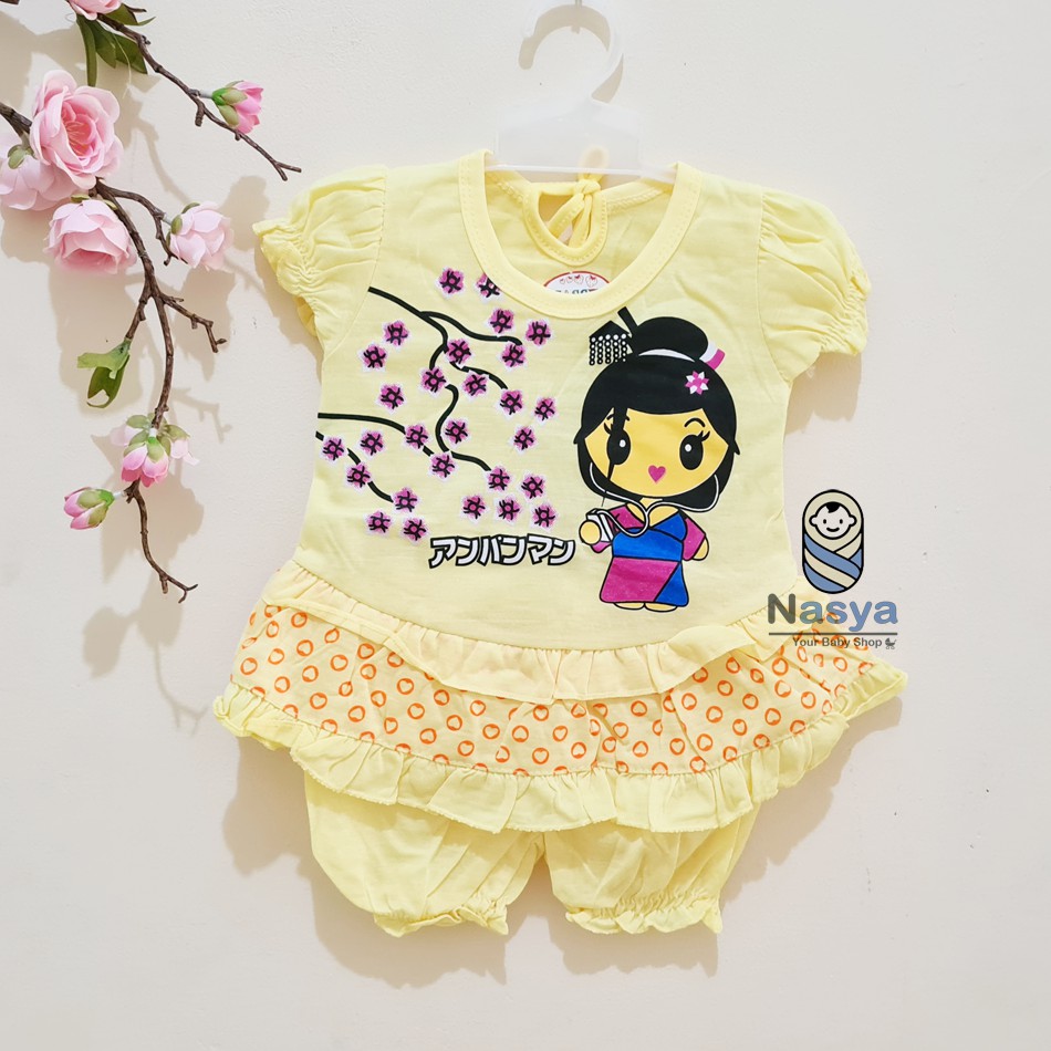 [N-080] Baju bayi Lengan Pendek / setelan baju bayi motif jepang MURAH