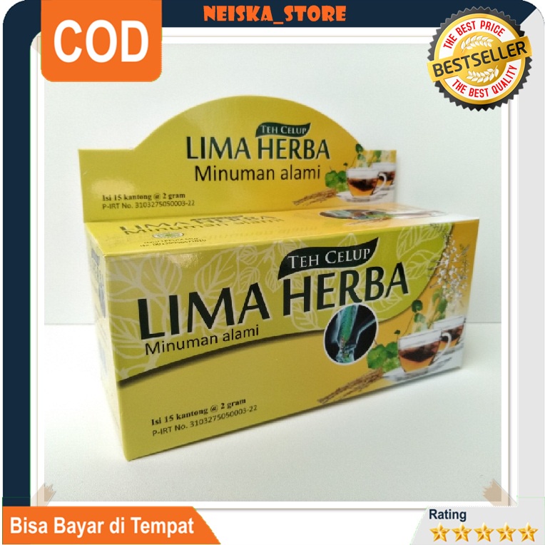 

Teh Celup Lima Herba Isi 15 teh celup Minuman Alami LIMA HERBA Untuk Penderita Asam Urat Dan Reumatik