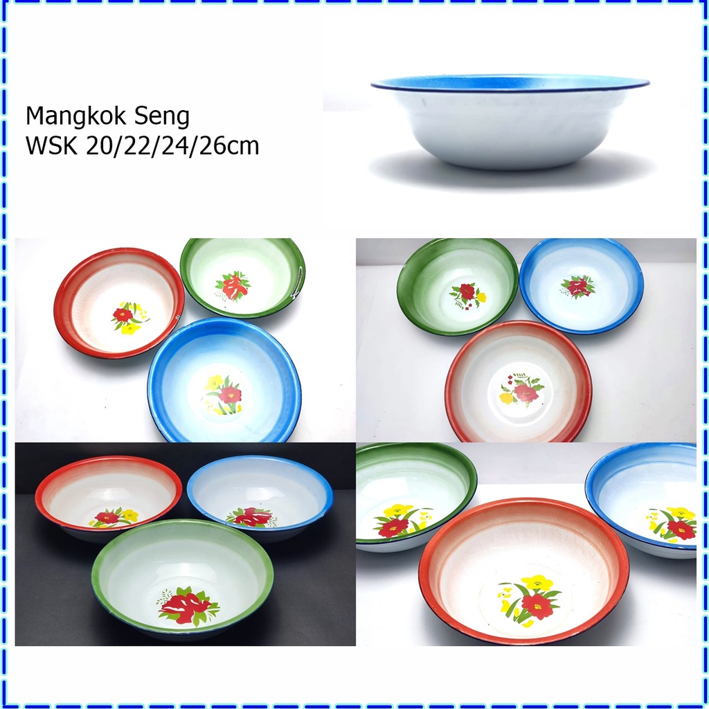 Mangkok Seng/Mangkok Jadul/Bakom Jadul/Baskom Seng WSK 20cm