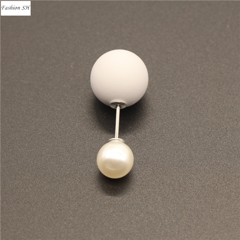 1pcs Fashion short double-headed pearl frosted brooch safety pin