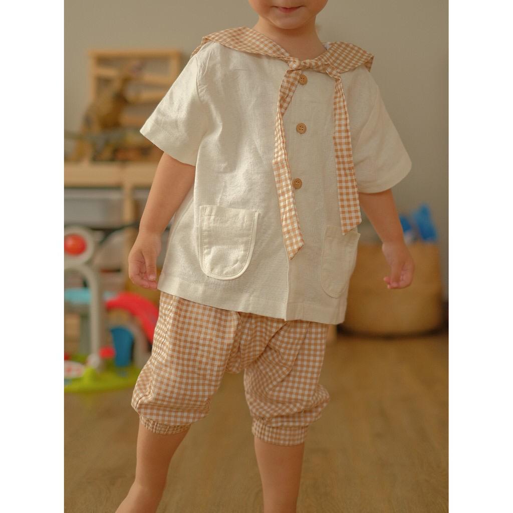 BELL AND BO RUI SET SETELAN ANAK KATUN KOTAK GINGHAM UNISEX