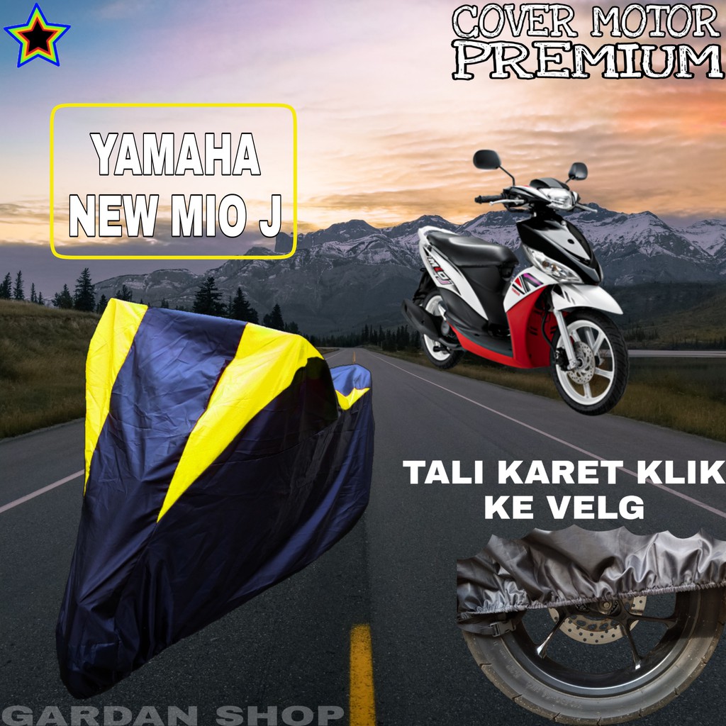 Sarung Motor YAMAHA NEW MIO J Hitam Kuning Body Cover Penutup Pelindung Motor Yamaha New Mio PREMIUM