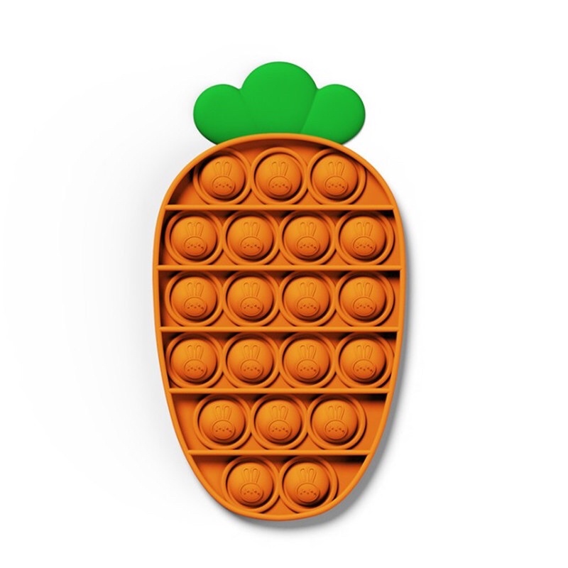 Pop it premium bubble emboss fidget anti stress timbul silicone viral tik tok mainan anak tebel high quality-Carrot