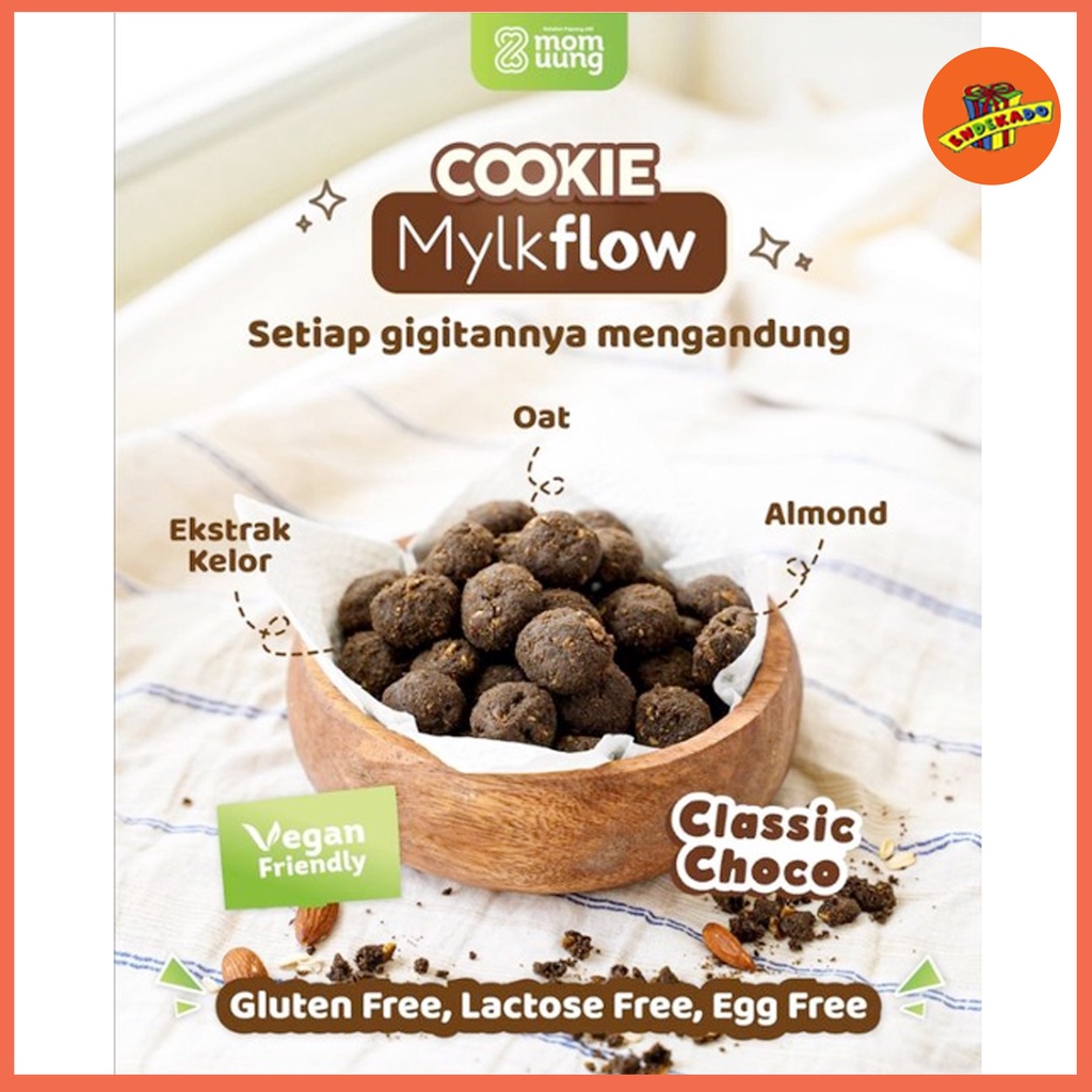 MOM UUNG COOKIE MYLKFLOW - Free Gluten - Vegan Friendly - Kukis Sehat