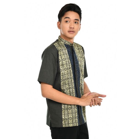 Baju Taqwa Pria Lengan Pendek Atasan Koko Muslim Cowok Corak Batik Bahan Katun Tebal Model Terbaru