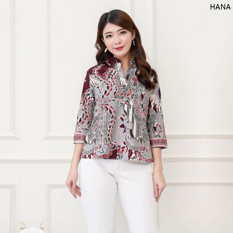 Evercloth Hana Blouse Wanita Atasan Wanita Blouse Batik Wanita Atasan