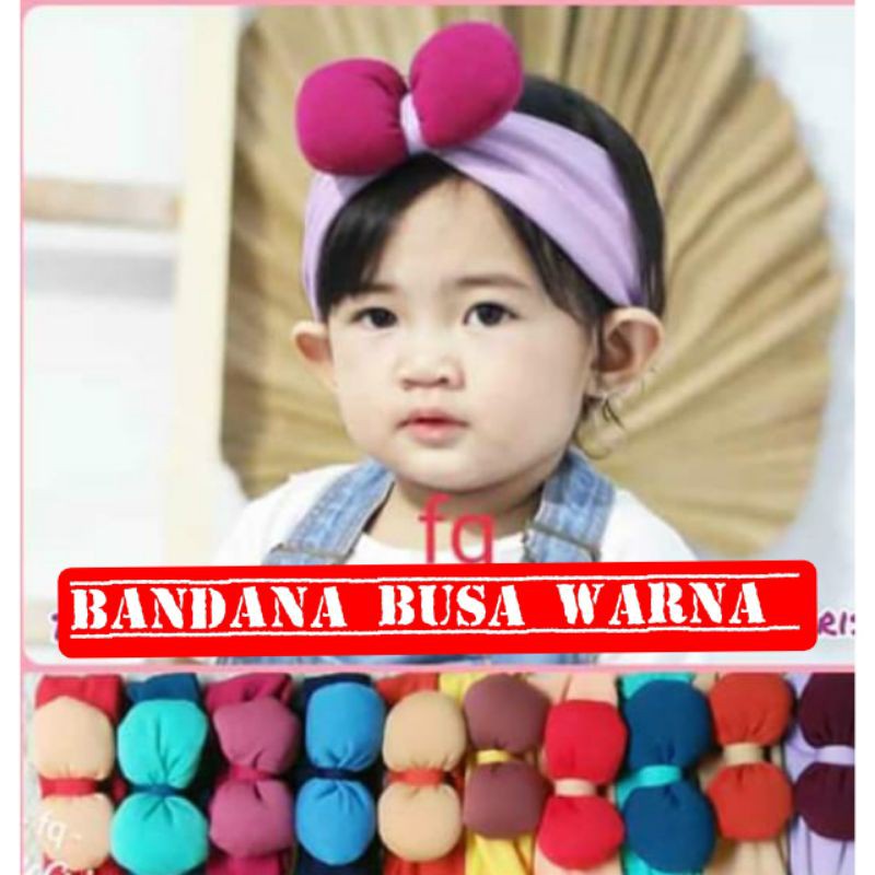 1 Set 4 Pcs Bandana Kepang, Kelinci, Kupu, Bulat Beda Warna | Bando Anak | Bandana Bayi | BISA C.O.D