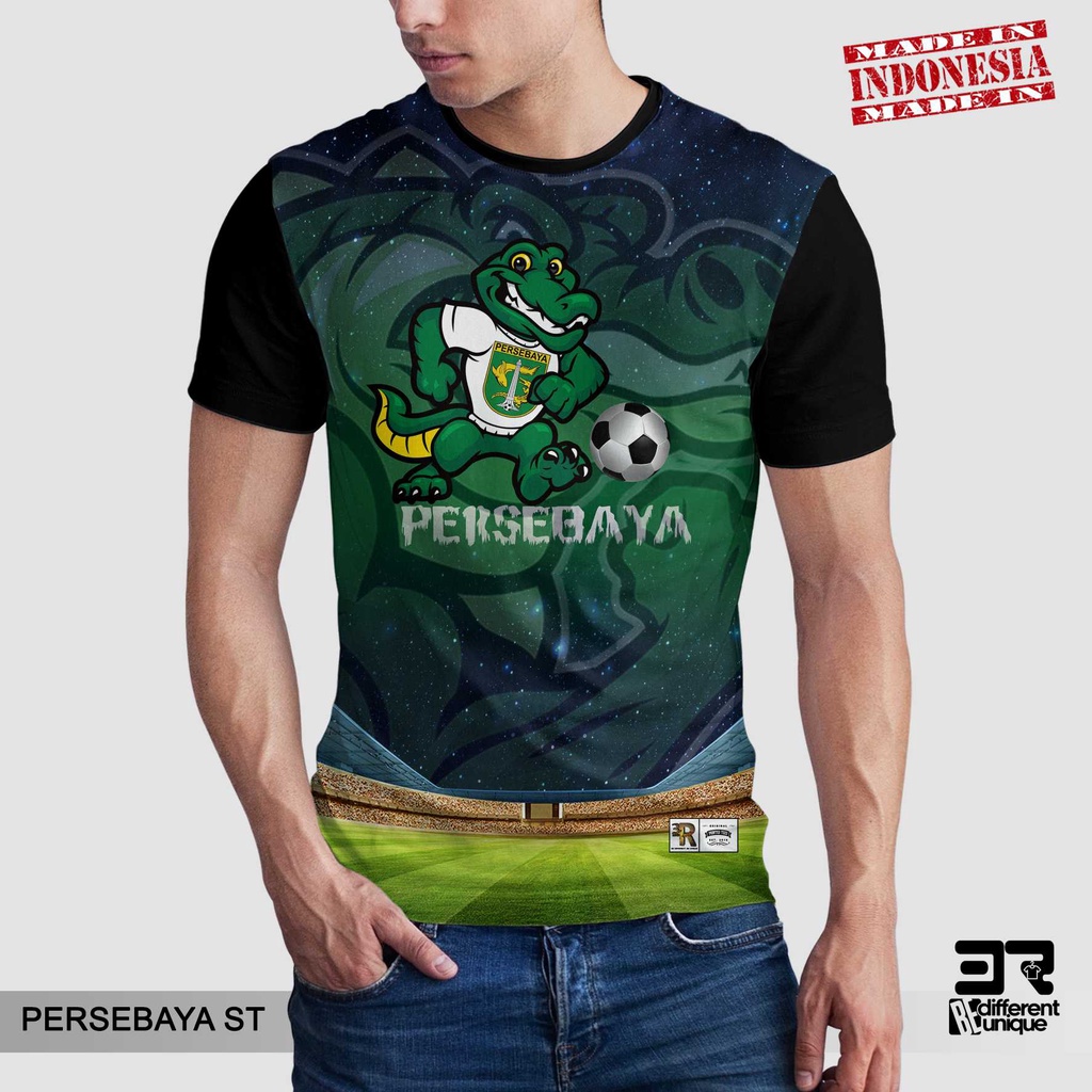 [ COD ] KAOS PRINTING GAMBAR TEAM SEPAKBOLA PERSEBAYA ST - BAJU SEPAK BOLA DISTRO ORIGINAL MOTIF UNI