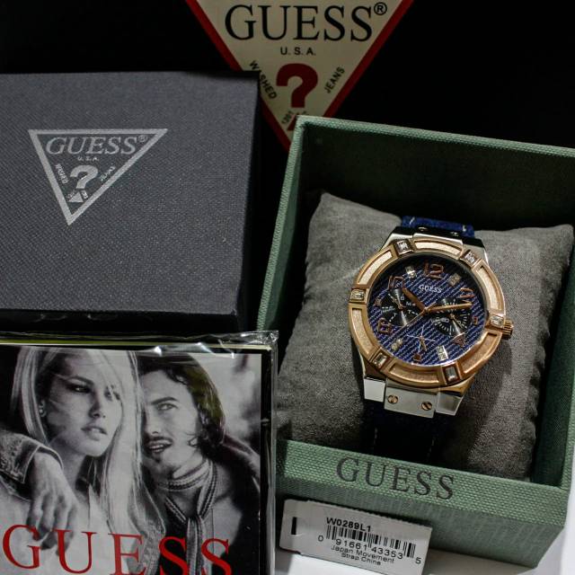 JAM TANGAN WANITA GUESS W0289L1 ORIGINAL BM STRAP DENIM