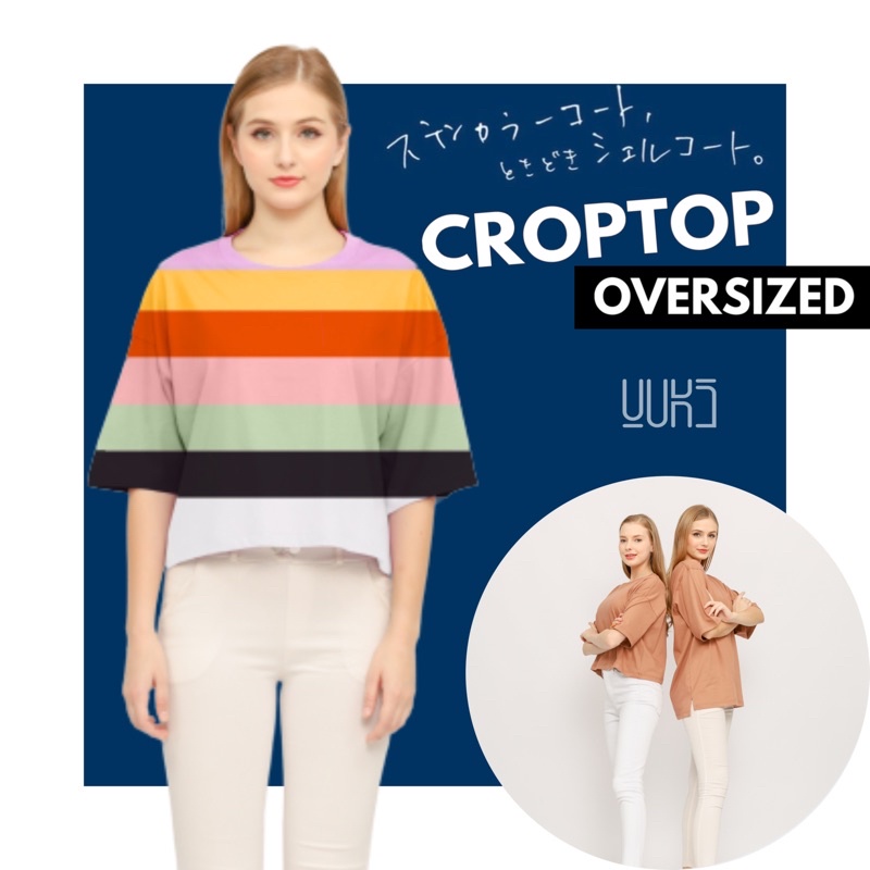 KAOS OVERSIZE CROP TOP POLOS WANITA TSHIRT BAJU OVERSIZED TEE CROPTOP TEBAL ATASAN COTTON COMBED 24s BASIC