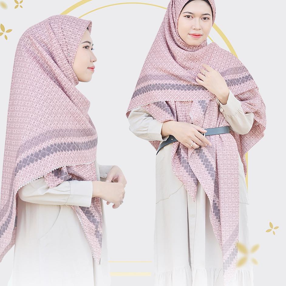 Hijab Jumbo | Kerudung Segi Empat Motif | Jilbab Syar'i Raqeema Series