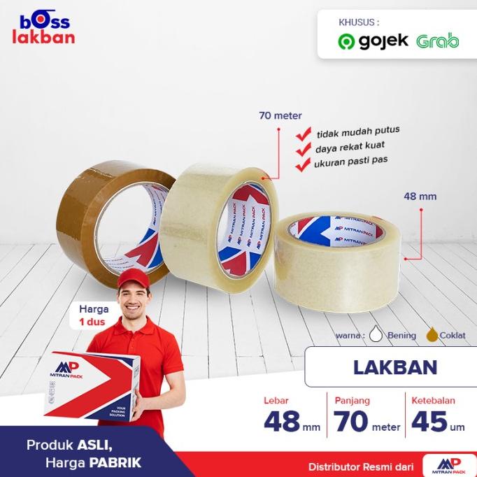 

[ varostore90 ] (Gojek) Lakban Bening / Coklat 70 meter x 48 mm Mitran Pack Murah - Cokelat Muda
