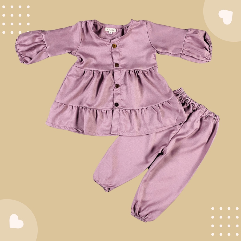 1-4TH SETELAN ANAK FREYA POLOS ONESET ANAK BY MYBEE Versi 2-SOFT PURPLE