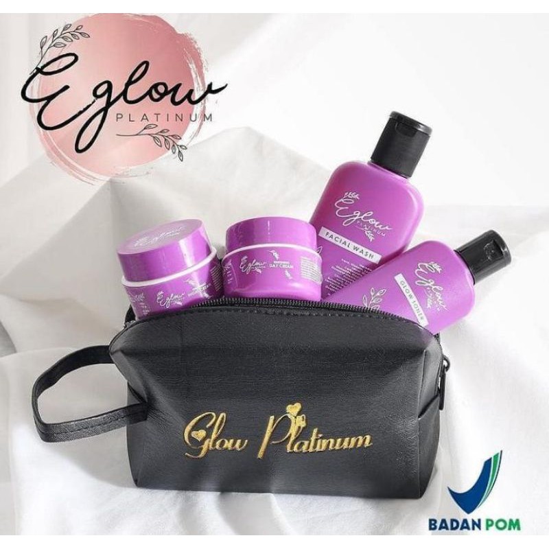 E-GLOW PLATINUM WHITENING/ACNE SKINCARE BPOM TERMURAH