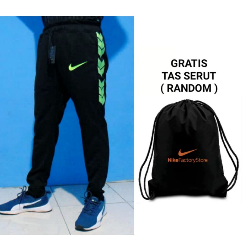 trackpant celana panjang olahraga pria/wanita gratis tas serut (random)-3