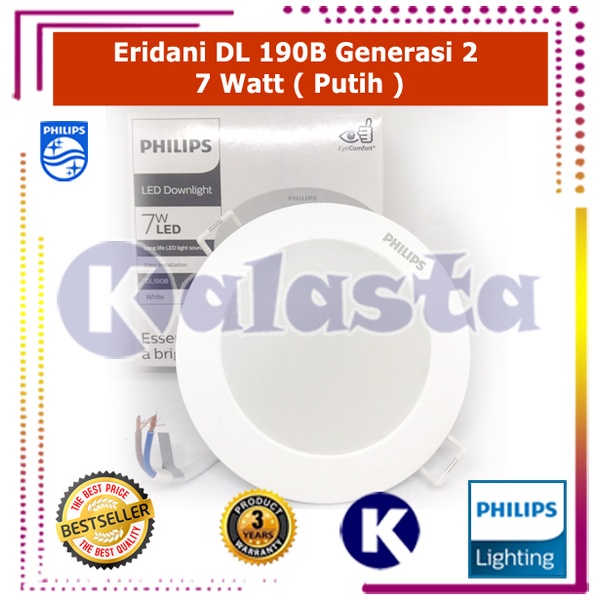 PHILIPS LED Downlight  DL190B ERIDANI 7w 7 Watt 4&quot; Putih