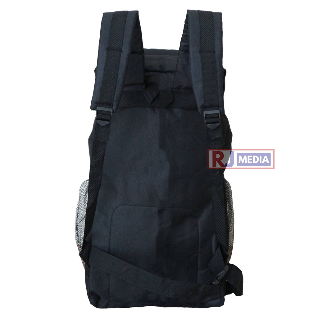 Ransel Gunung LAROS Warna Hitam Carrier Hiking Traveling Mudik Berkualitas Kuat Nyaman Di Punggung Bahan Tebal Kuat Awet Stylish Simpel