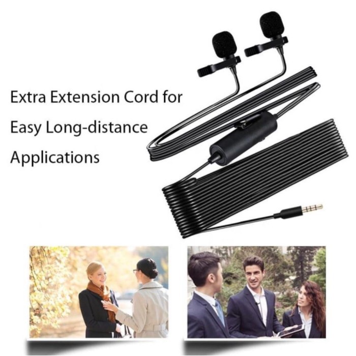 MAONO AU-200 Dual Lavalier Microphone for Camera DSLR Phone PC Laptop